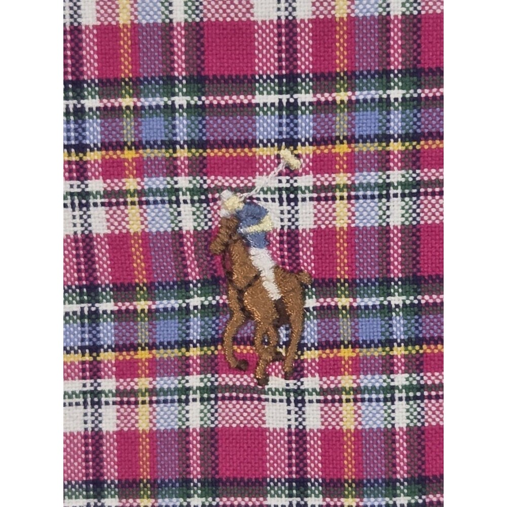 Polo Ralph Lauren Shirt Mens XL Pink Plaid Flesh Pony Button Down Oxford